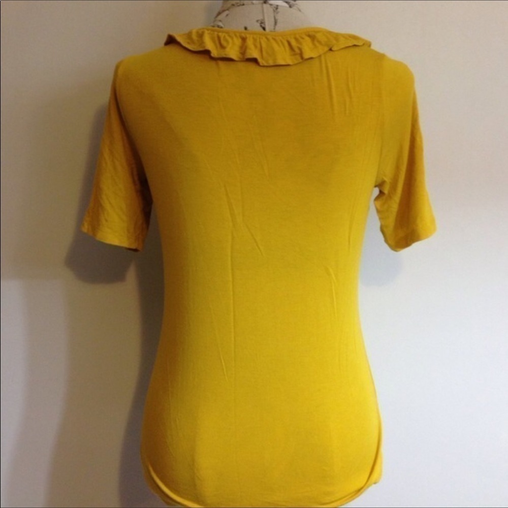 *LOFT Yellow Ruffle Top S - Picture 3 of 4